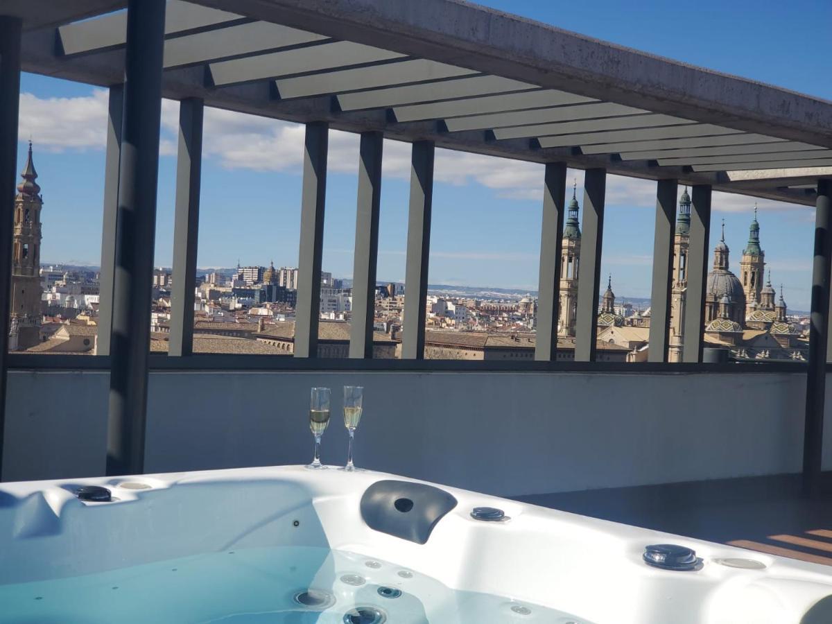 Ático mejores vistas al Pilar jacuzzi y garaje Zaragoza Exterior foto